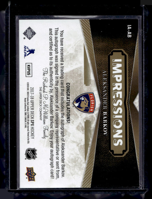2017-18 Upper Deck SPx - Impressions Autographs - Tier 1 - Aleksander Barkov #IA-AB /249