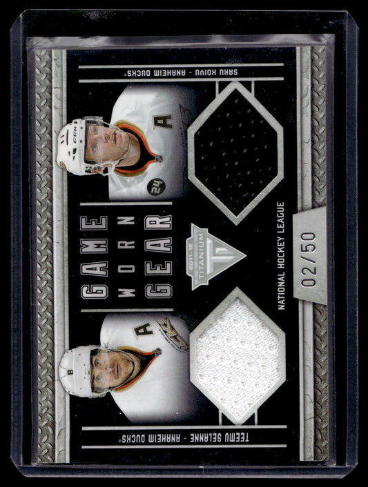 2011-12 Panini Titanium - Game-Worn Gear Dual Memorabilia - Saku Koivu / Teemu Selanne #2 /50