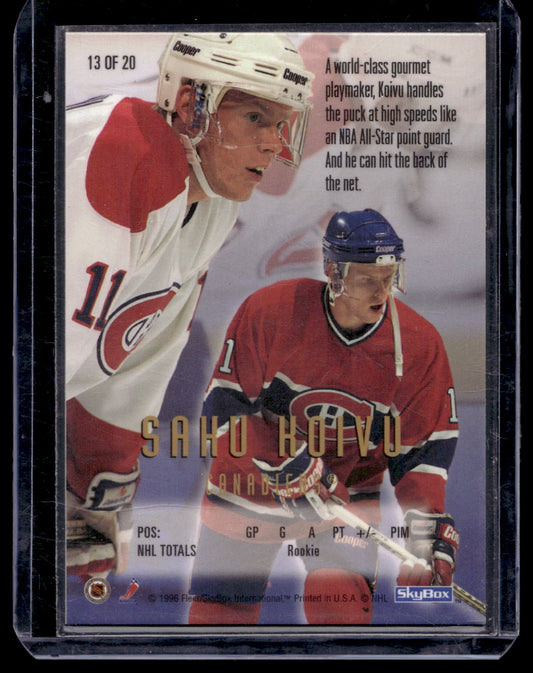 1995-96 NHL Cool Trade - Redemption Refractor - Skybox E-Motion - Saku Koivu #13