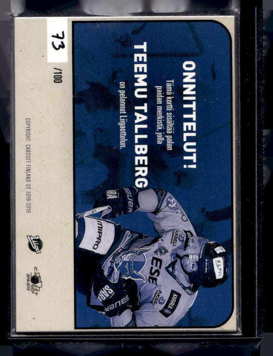 2018-19 Cardset - Patch - Teemu Tallberg /100
