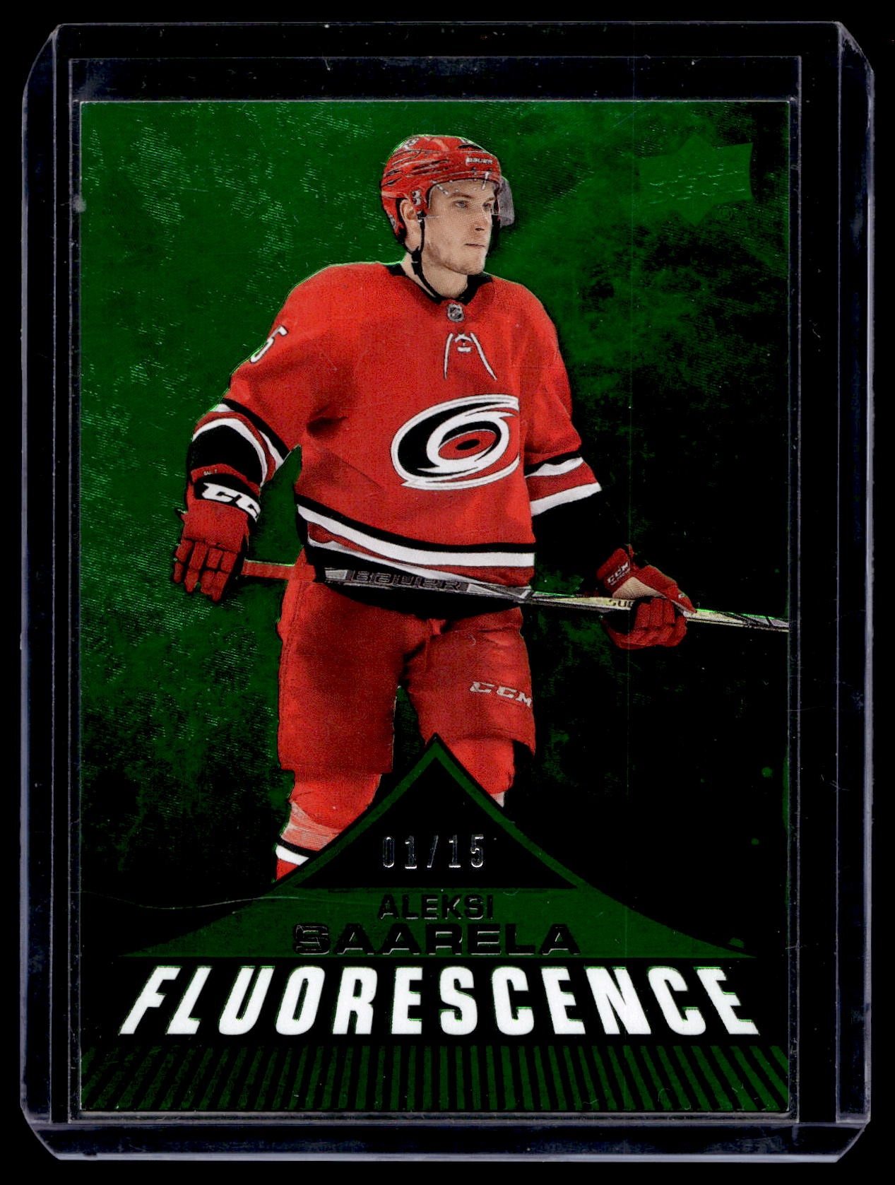 2019-20 Upper Deck - Fluorescence - Green - Aleksi Saarela #F-45 /15 RY