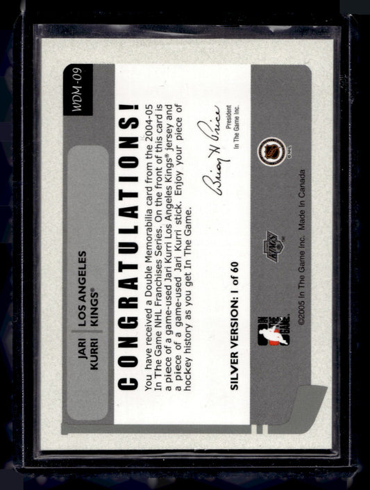 2004-05 In the Game Franchises US East Edition - Game-Used Memorabilia Double - Silver - Jari Kurri #WDM-09 /60