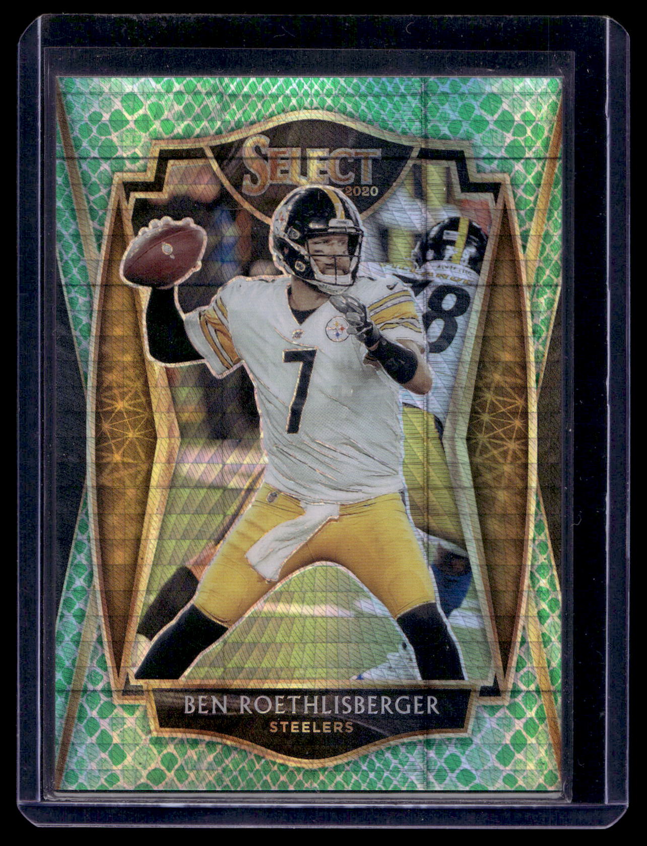 2020 Panini Select - Dragon Scale Prizm - Premier Level - Ben Roethlisberger #107 /67