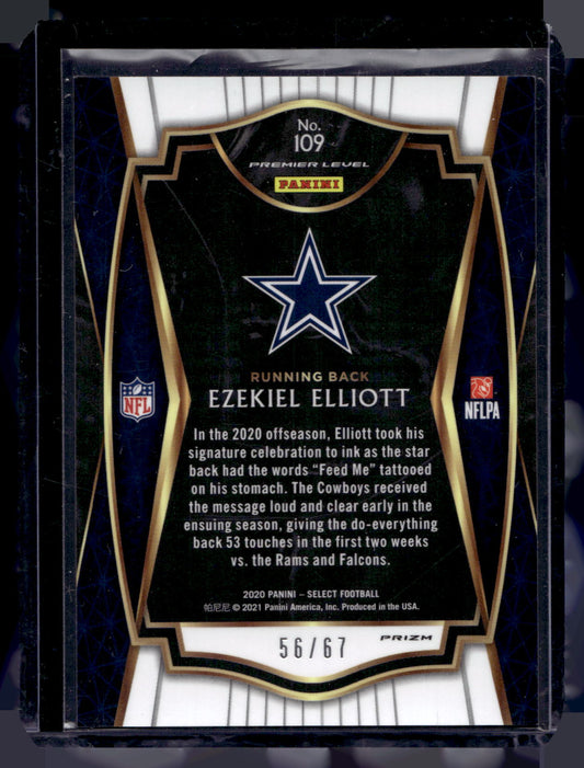 2020 Panini Select - Dragon Scale Prizm - Premier Level - Ezekiel Elliott #109 /67