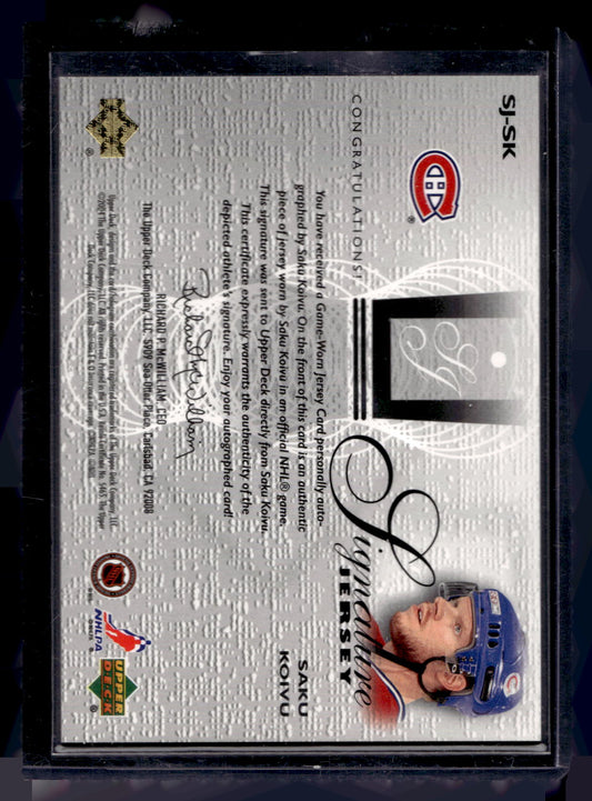2003-04 Upper Deck - Signature Jersey - Saku Koivu #SJ-SK