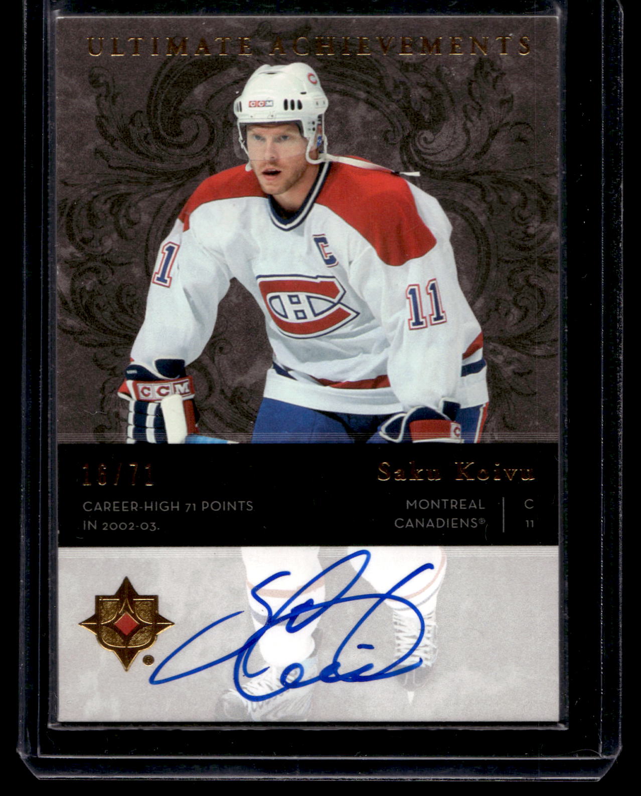 2006-07 Upper Deck Ultimate Collection - Ultimate Achievements - Saku Koivu #AU-SK /71