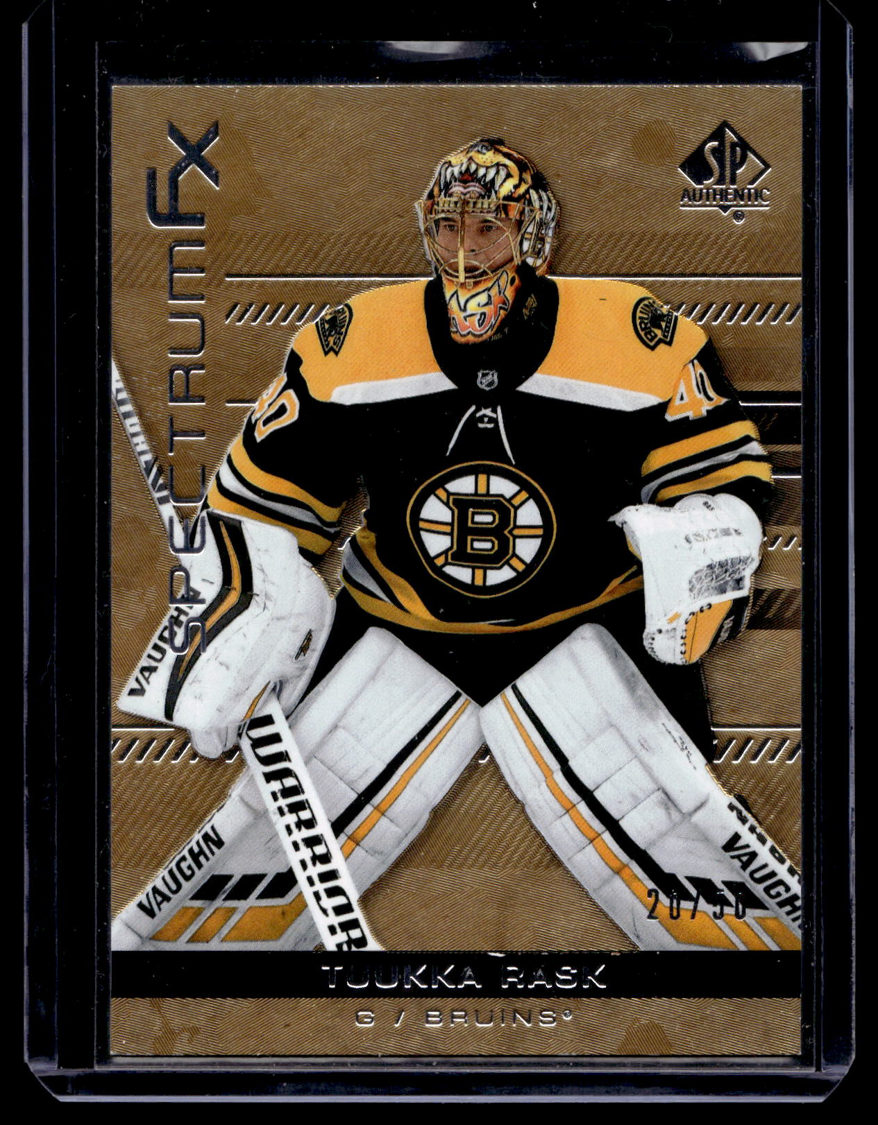 2019-20 Upper Deck SP Authentic - Spectrum FX - Bounty Gold - Veterans - Tuukka Rask #S-29 /50