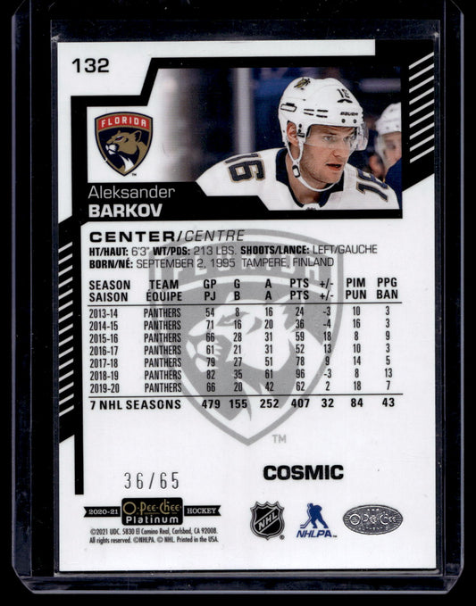 2020-21 Upper Deck O-Pee-Chee Platinum - Cosmic - Aleksander Barkov #132 /65