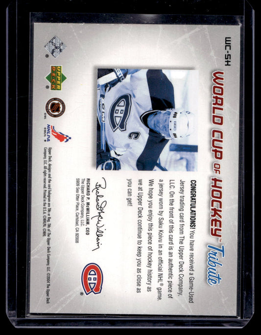 2004-05 Upper Deck - World Cup of Hockey Tribute - Saku Koivu #WC-SH