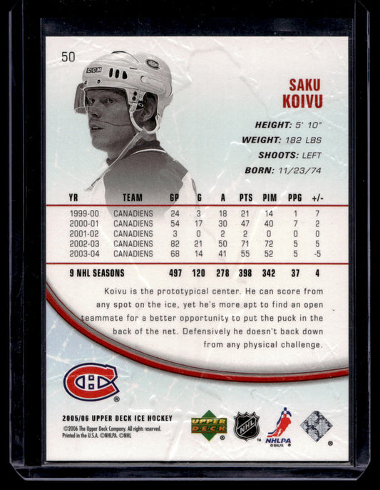 2005-06 Upper Deck Ice - Rainbow - Saku Koivu #50 /100