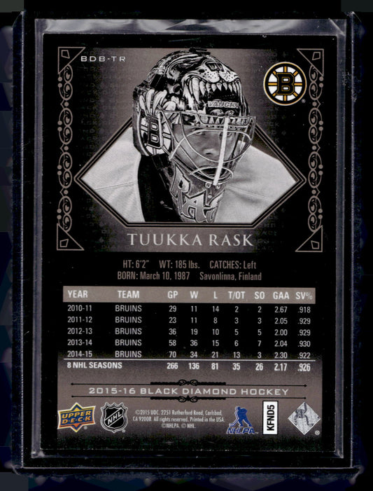 2015-16 Upper Deck Black Diamond - Pure Black - Tuukka Rask #BDB-TR /99