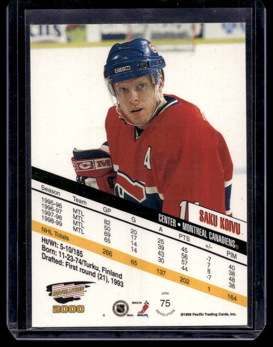 1999-00 Pacific Revolution - Shadow Series - Saku Koivu #75 /99