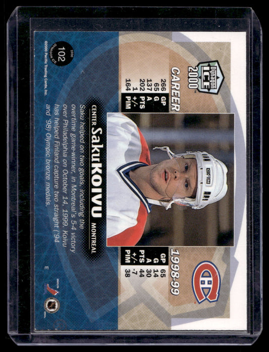 1999-00 Pacific Dynagon Ice -Copper - Saku Koivu #102 /99