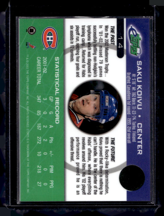 2002-03 eTopps - Saku Koivu #14