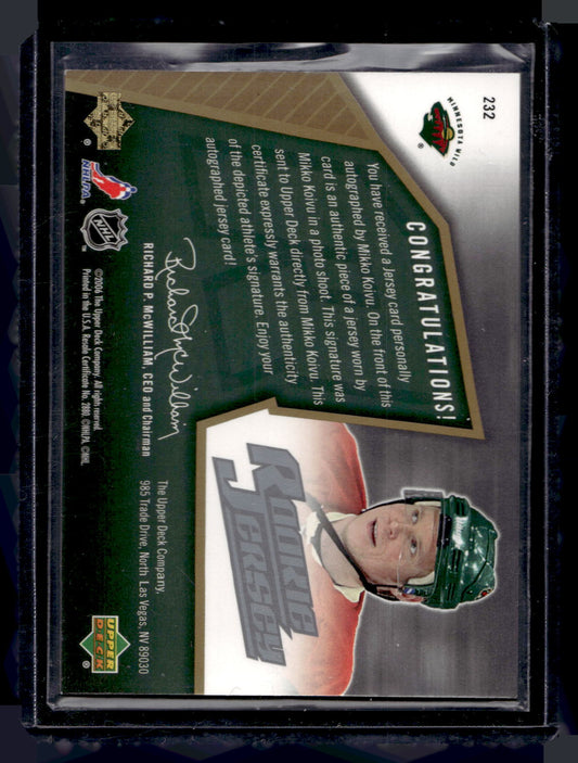 2005-06 Upper Deck SPx - Rookie Jersey - Mikko Koivu #232 /1999 RC