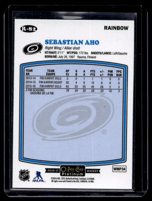 2016-17 Upper Deck O-Pee-Chee Platinum - Retro - Rainbow - Sebastian Aho #R-82 RY