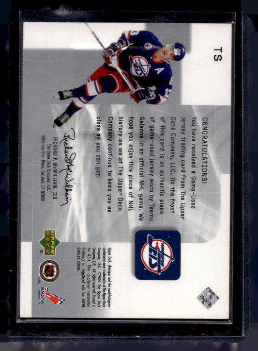 2001-02 Upper Deck Top Shelf - Game-Used Jerseys - Teemu Selanne #TS