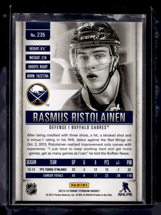 2013-14 Panini Rookie Anthology - Titanium Update Rookie - Jersey Number - Rasmus Ristolainen #235 /55 RC
