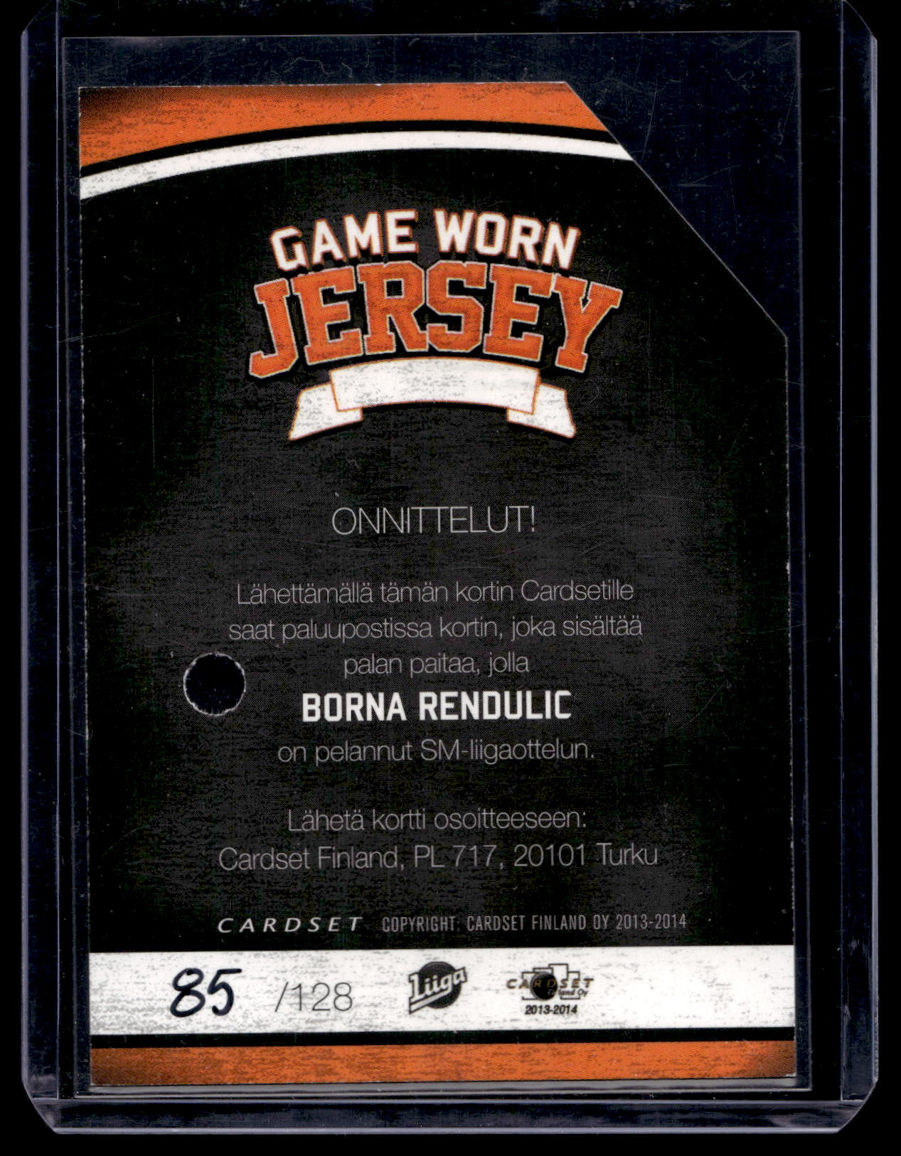 2013-14 Cardset - Game Worn Jersey - Borna Rendulic /128