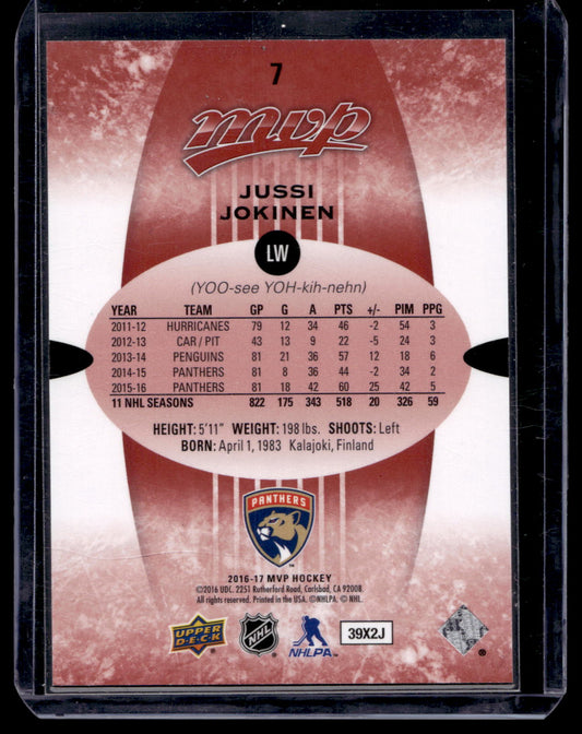 2016-17 Upper Deck MVP - Super Script - Jussi Jokinen #7 /25
