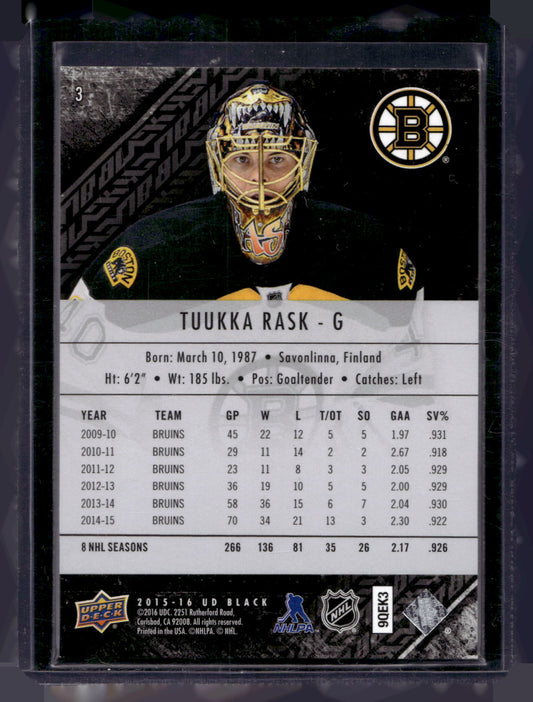 2015-16 UD Black - Gold Spectrum - Tuukka Rask #3 /25
