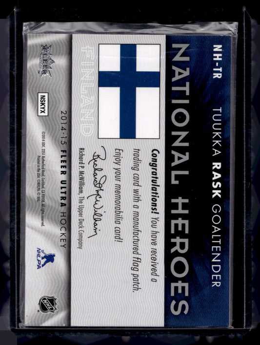 2014-15 Fleer Ultra - National Heroes Manufactured Flag Patch - Tuukka Rask #NH-TR