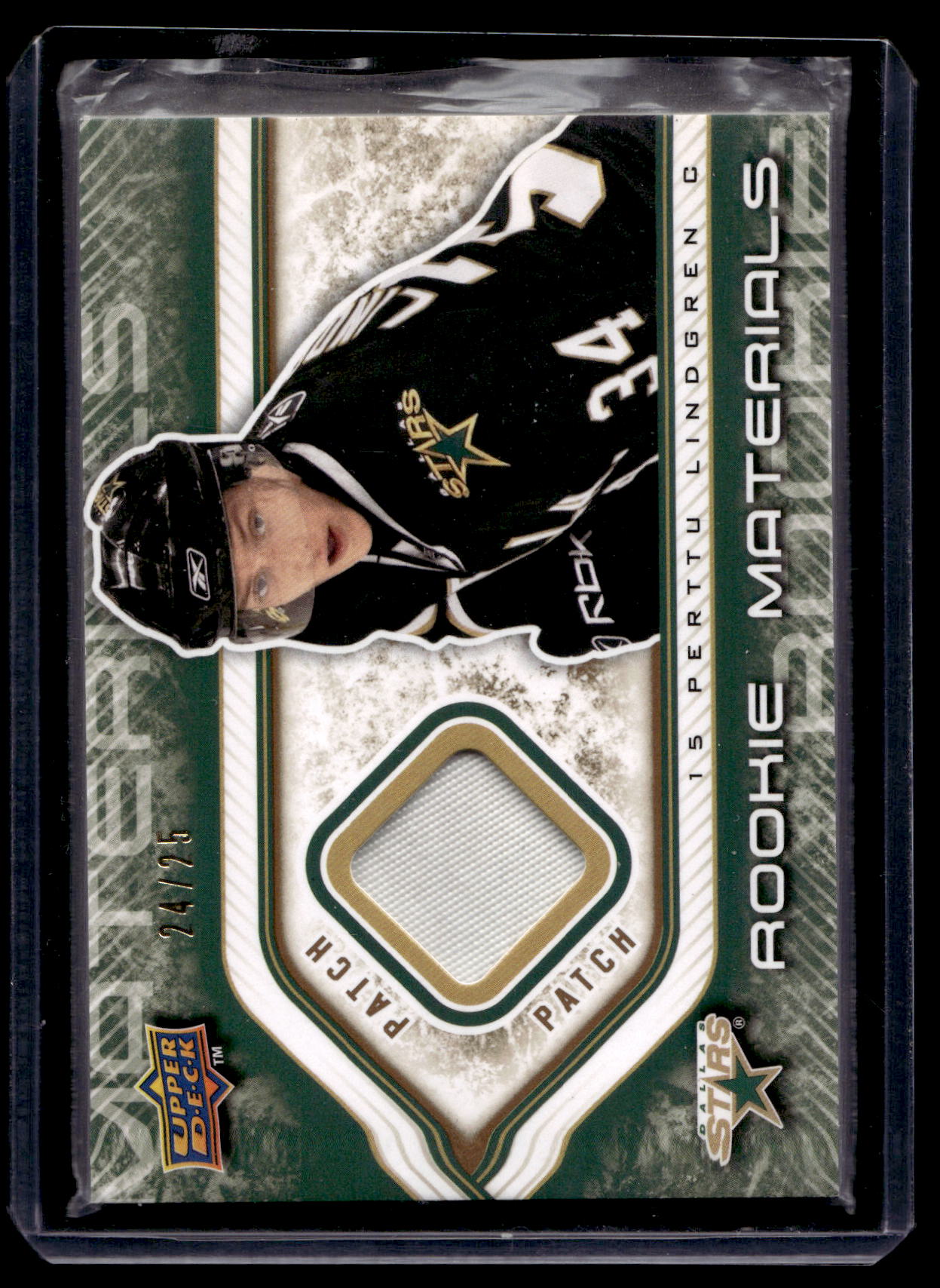 2009-10 Upper Deck - Rookie Materials - Patch - Perttu Lindgren #RM-PL /25 RY