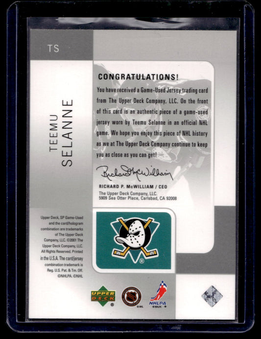 2000-01 Upper Deck SP Game Used Edition - Tools of the Game - Teemu Selanne #TS