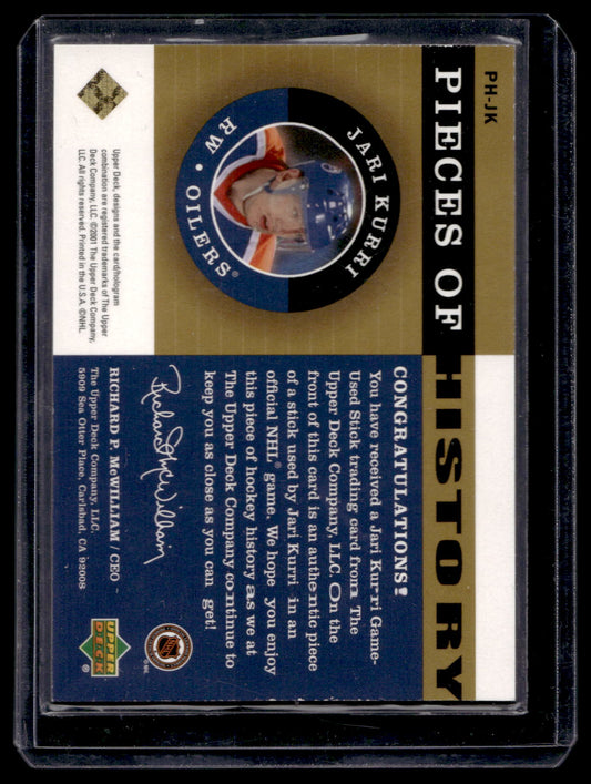 2001-02 Upper Deck Legends - Pieces of History Sticks - Jari Kurri #PH-JK