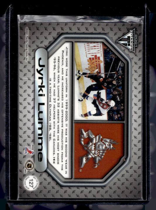 2000-01 Pacific Private Stock Titanium - Game-Used Gear - Patch - Jyrki Lumme #127 /300
