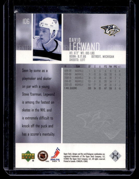 2019-20 Upper Deck 30th Anniversary Buyback 2003-04 - David Legwand #106 1of1