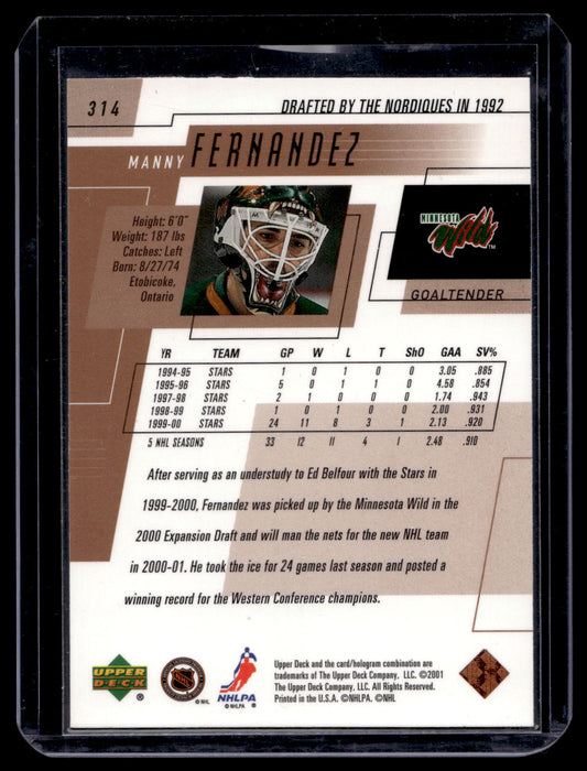 2019-20 Upper Deck 30th Anniversary Buyback 2000-01 - Manny Fernandez #314 1of1