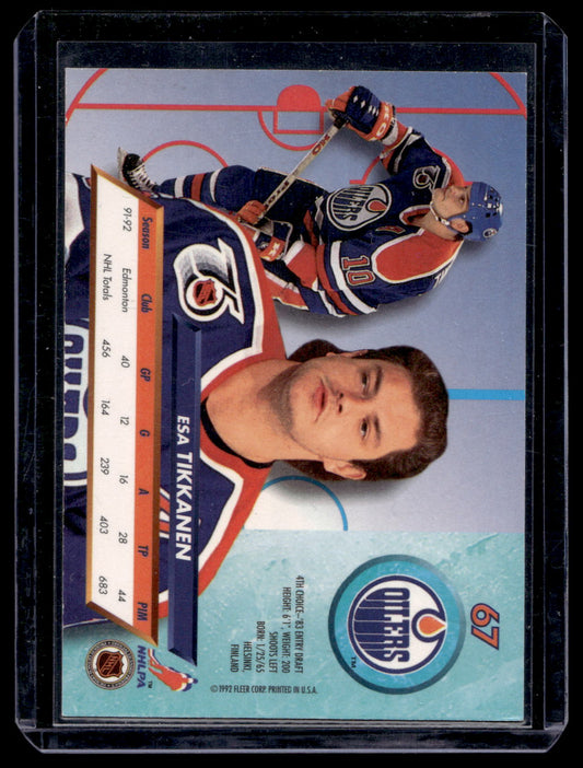 2016-17 Upper Deck Fleer Showcase - 25th Anniversary Stamped 92-93 Ultra Buybacks - Esa Tikkanen #67 /25