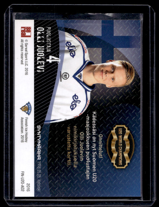 2016 Cereal Team Finland U20 World Champions Autograph - Olli Juolevi #FIN-U20-A02 /50