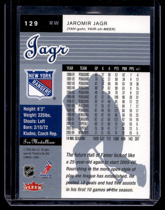 2005-06 Fleer Ultra - Ice Medallion - Jaromir Jagr #129 /100