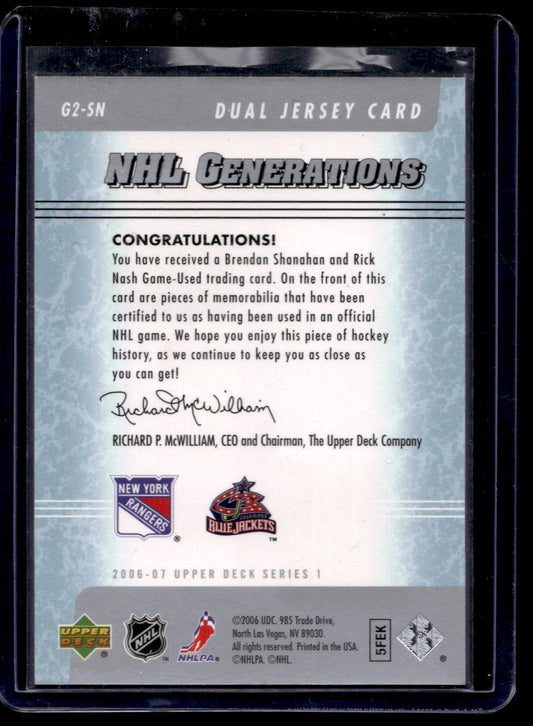 2006-07 Upper Deck - NHL Generations Dual Jersey - Brendan Shanahan / Rick Nash #G2-SN /100