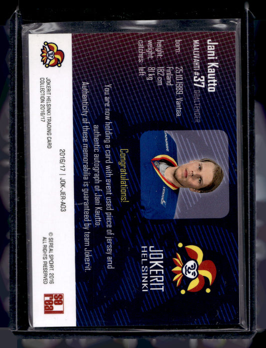 2016-17 Sereal Jokerit Authentic Jersey & Autograph - Jani Kautto #JOK-JER-A03 /50