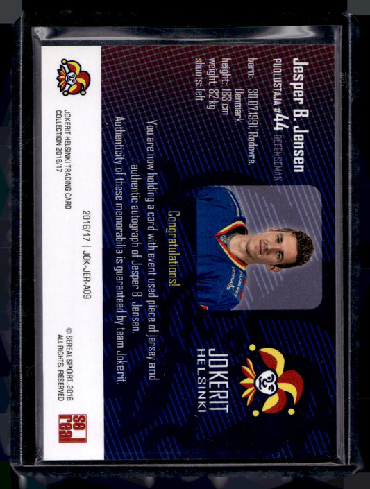 2016-17 Cereal Jokerit Authentic Jersey & Autograph - Jesper B. Jensen #JOK-JER-A09 /50