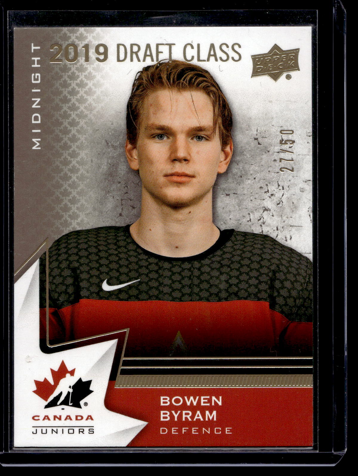 2020-21 Upper Deck Team Canada Juniors - Midnight - 2018 Draft Class - Bowen Byram #96 /25 RY