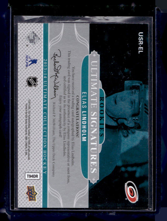 2013-14 Upper Deck Ultimate Collection - Ultimate Signature Rookies - Elias Lindholm #USR-EL RY