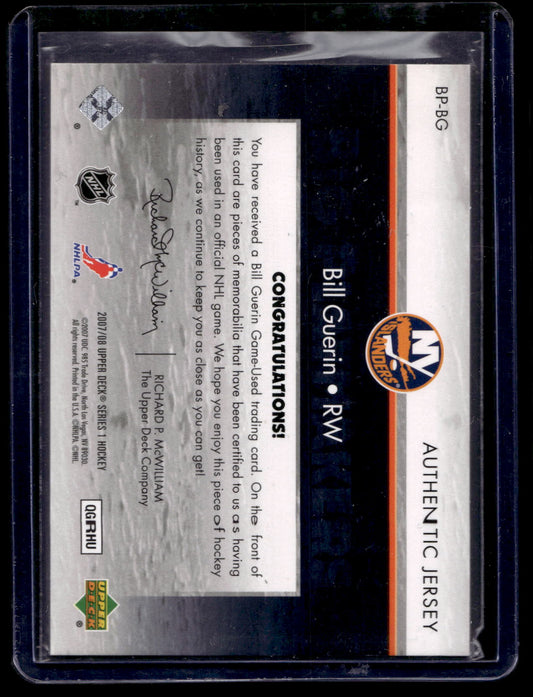 2007-08 Upper Deck - Big Playmakers Jersey - Bill Guerin #BP-BG /50