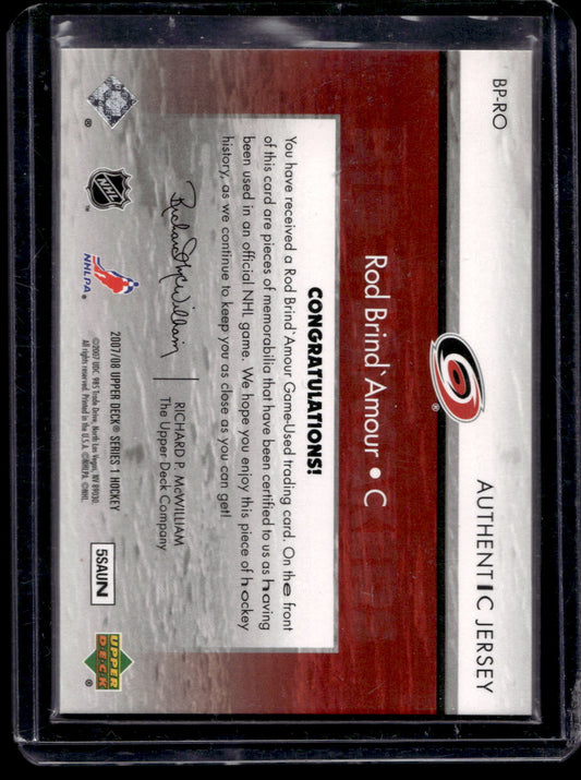2007-08 Upper Deck - Big Playmakers Jersey - Rod Brind'Amour #BP-RO /50