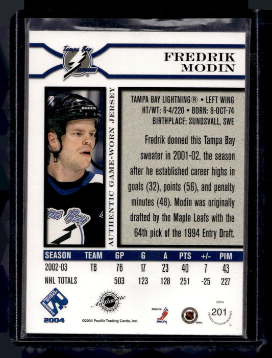 2003-04 Pacific Private Stock Reserve - Patch - Fredrik Modin #201 /420