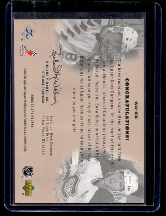 2005-06 Upper Deck SPx - Winning Combos - Spectrum - Marcel Hossa / Saku Koivu #WC-HK /10