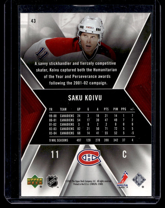2005-06 Upper Deck SPx - Spectrum - Saku Koivu #43 /25