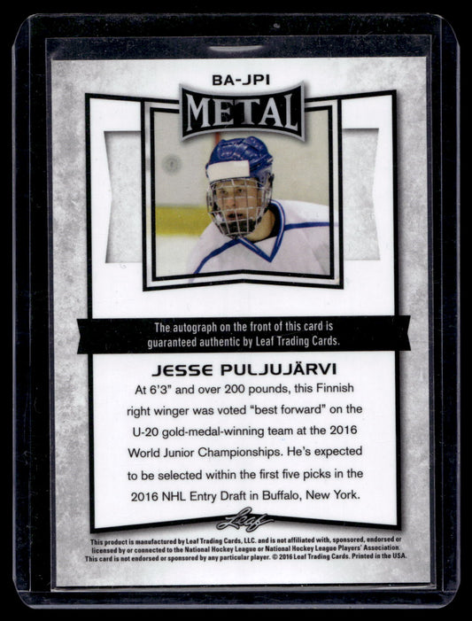 2015-16 Leaf Metal - Silver Prismatic - Jesse Puljujarvi #BP-JPI PRC