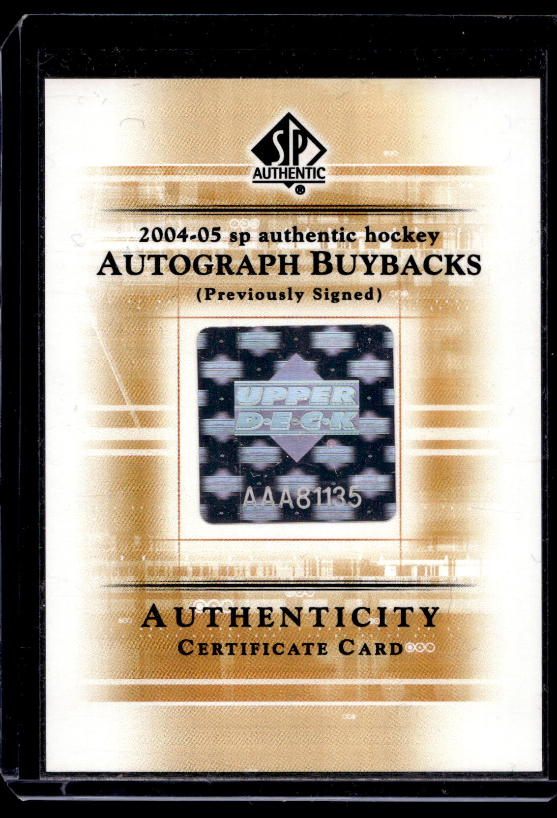 2004-05 Upper Deck Buybacks 2002-03 Upper Deck Top Shelf - Signatures - Markus Naslund #MN