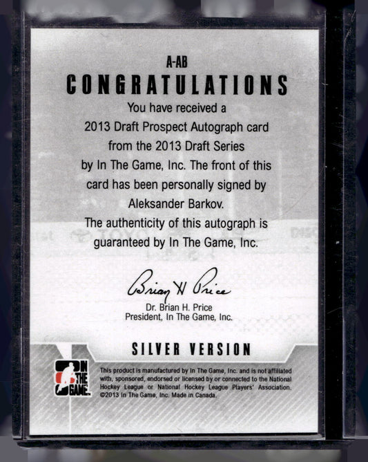2013 In the Game Draft Prospects - Autographs - Silver - Aleksander Barkov #A-AB RY