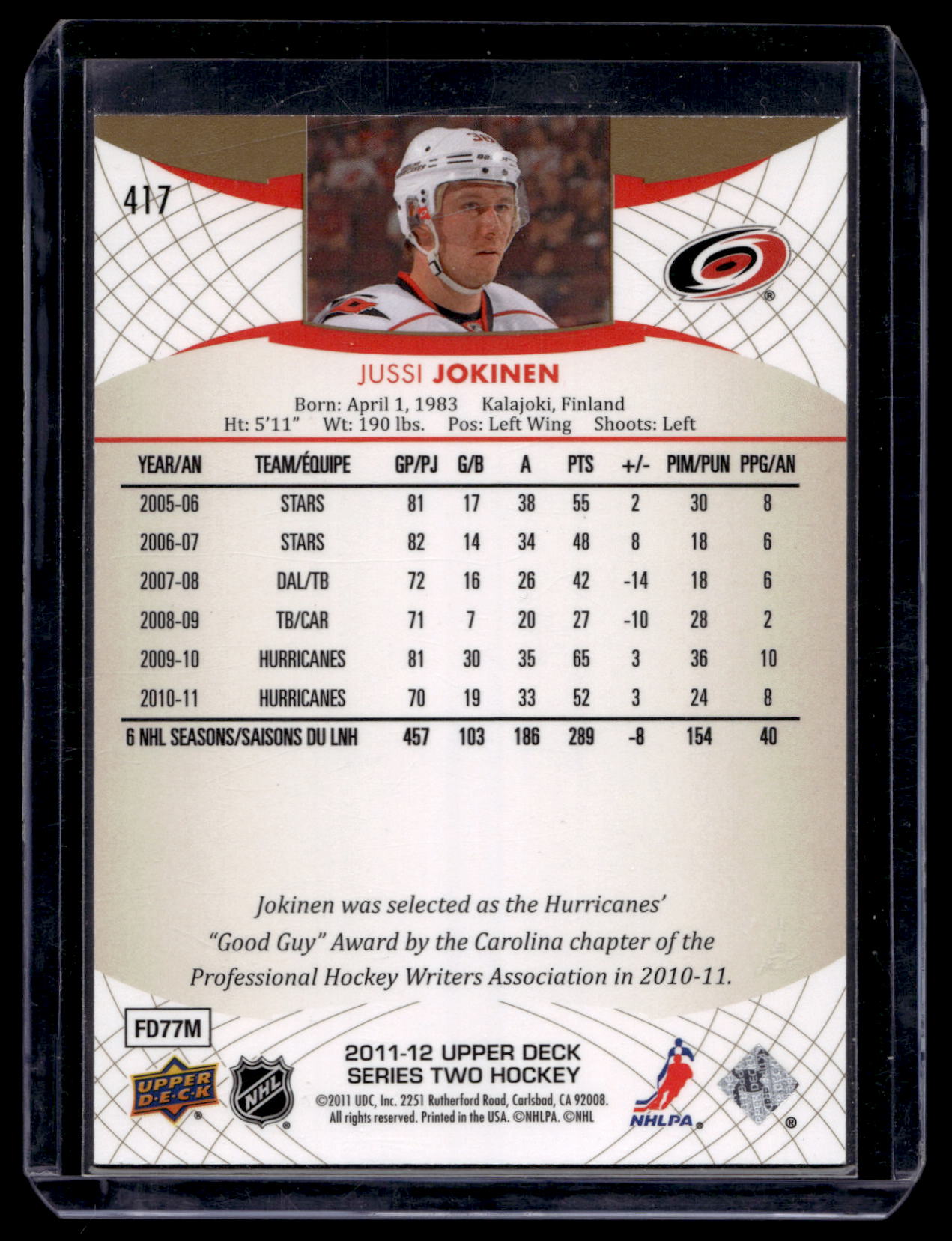 2011-12 Upper Deck - UD Exclusives - Jussi Jokinen #417 /10