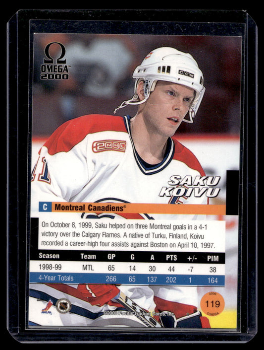 1999-00 Pacific Omega - Copper - Saku Koivu #119 /99